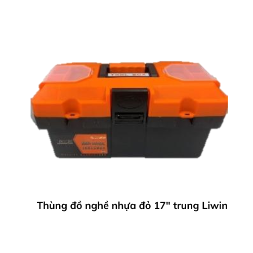 Thùng đồ nghề nhựa đỏ 17" trung Liwin