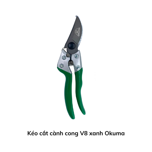 Kéo cắt cành cong V8  xanh Okuma