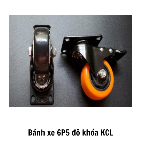 Bánh xe 6P5 đỏ khóa KCL