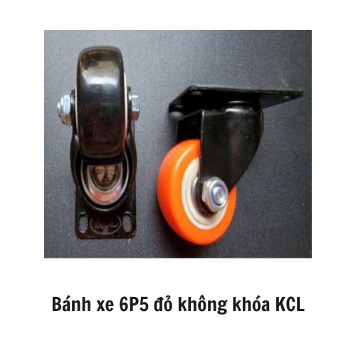 Bánh xe 6P5 đỏ không khóa KCL