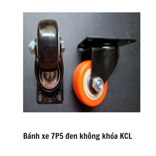 Bánh xe 7P5 đen không khóa KCL