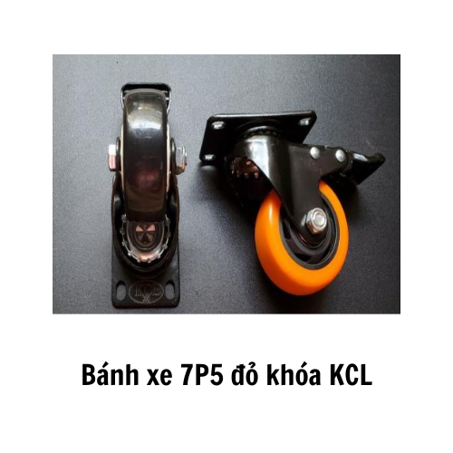 Bánh xe 7P5 đỏ khóa KCL