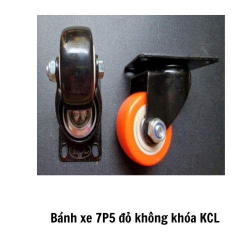 Bánh xe 7P5 đỏ không khóa KCL