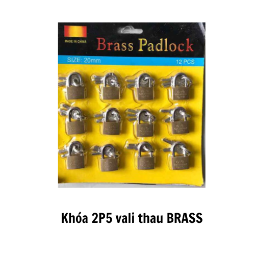 Khóa 2P5 vali thau BRASS