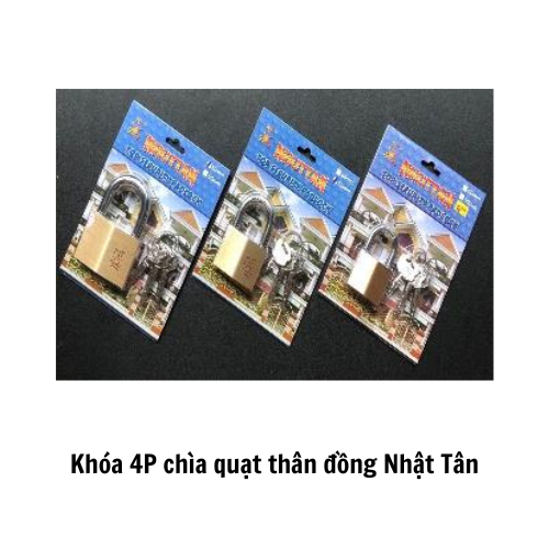 Khóa 4P chìa quạt thân đồng Nhật Tân