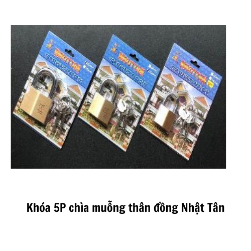 Khóa 5P chìa muỗng thân đồng Nhật Tân