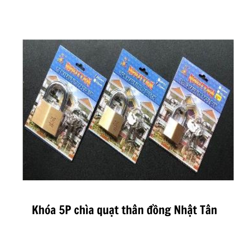 Khóa 5P chìa quạt thân đồng Nhật Tân