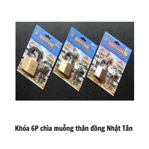 Khóa 6P chìa muỗng thân đồng Nhật Tân