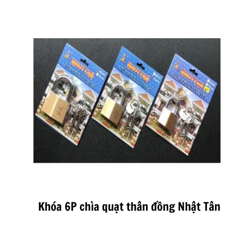 Khóa 6P chìa quạt thân đồng Nhật Tân