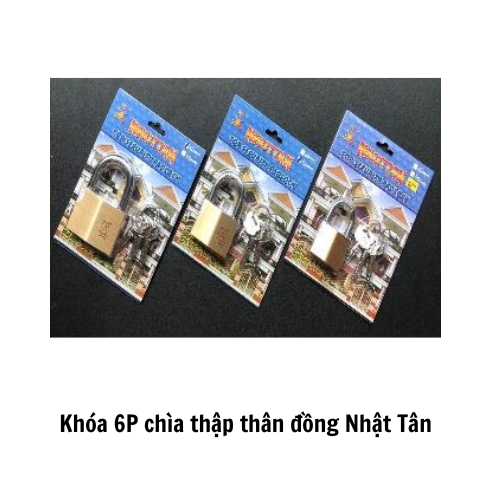 Khóa 6P chìa thập thân đồng Nhật Tân