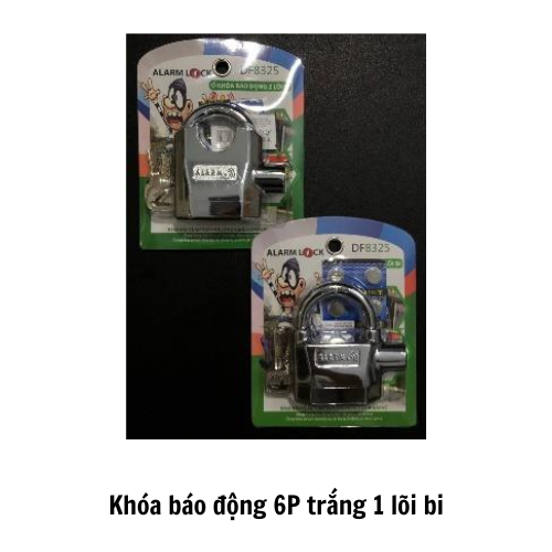 Khóa báo động 6P trắng 1 lõi bi