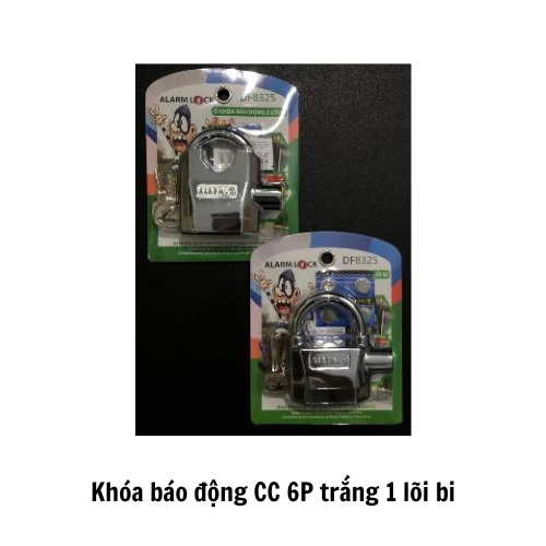 Khóa báo động CC 6P trắng 1 lõi bi