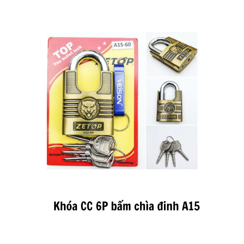 Khóa CC 6P bấm chìa đinh A15