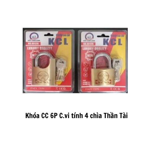 Khóa CC 6P C.vi tính 4 chìa Thần Tài