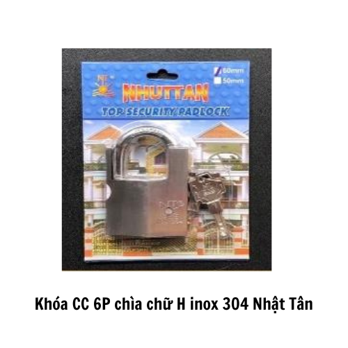 Khóa CC 6P chìa chữ H inox 304 Nhật Tân