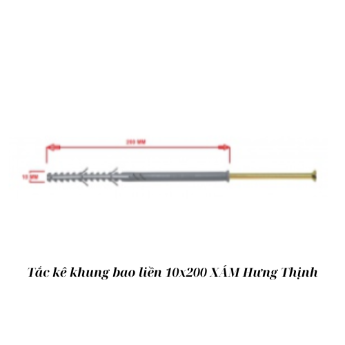 Tắc kê khung bao liền 10x200 XÁM Hưng Thịnh