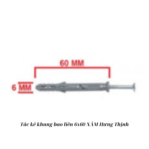 Tắc kê khung bao liền 6x60 XÁM Hưng Thịnh