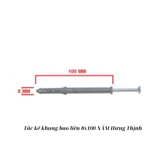 Tắc kê khung bao liền 8x100 XÁM Hưng Thịnh