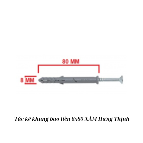 Tắc kê khung bao liền 8x80 XÁM Hưng Thịnh