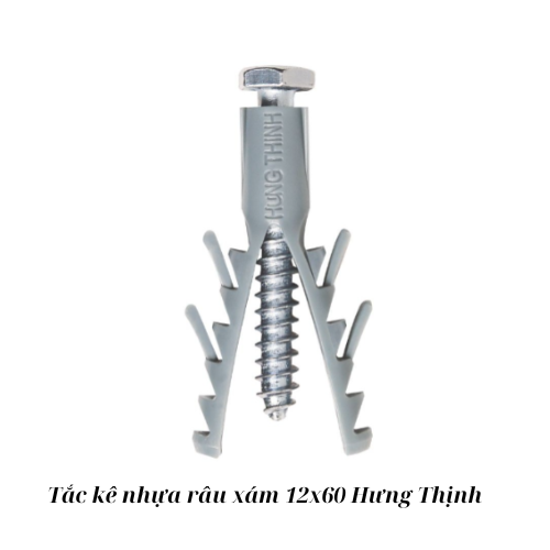 Tắc kê nhựa râu xám 12x60 Hưng Thịnh