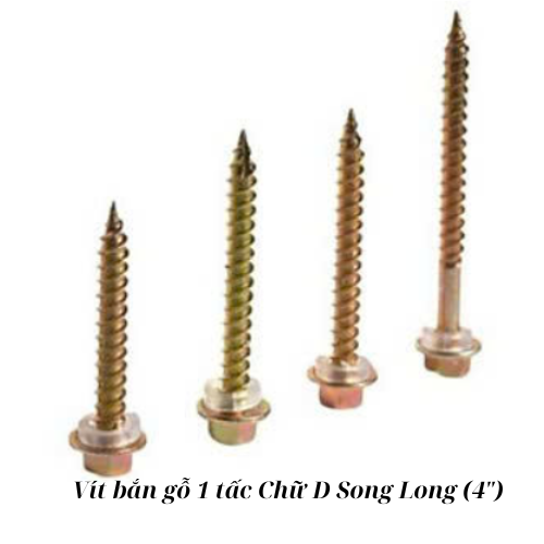 Vít bắn gỗ 1 tấc Chữ D Song Long (4'')