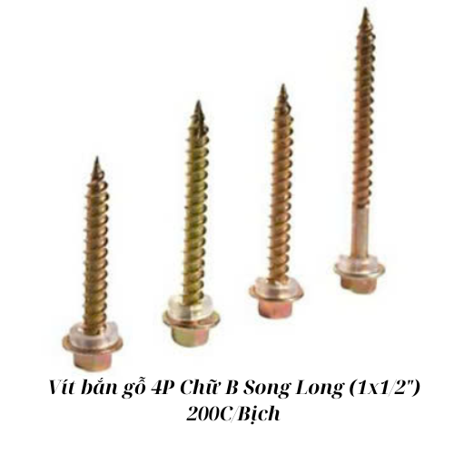 Vít bắn gỗ 4P Chữ B Song Long (1x1/2") 200C/Bịch