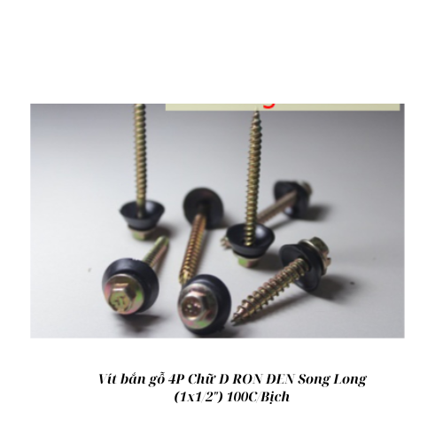 Vít bắn gỗ 4P Chữ D RON ĐEN Song Long (1x1/2") 100C/Bịch