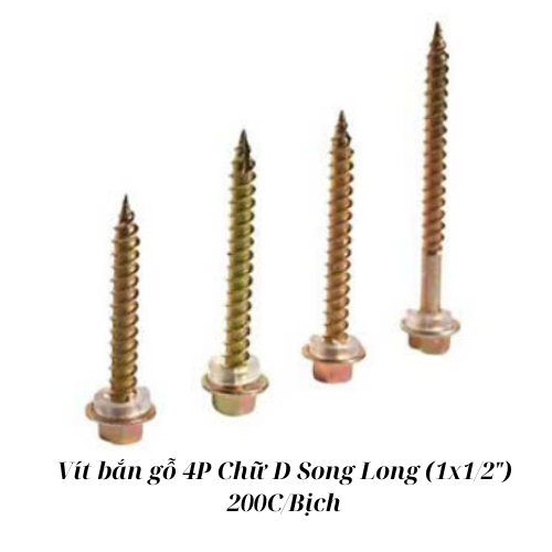 Vít bắn gỗ 4P Chữ D Song Long (1x1/2") 200C/Bịch