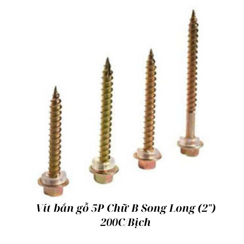 Vít bắn gỗ 5P Chữ B Song Long (2") 200C/Bịch