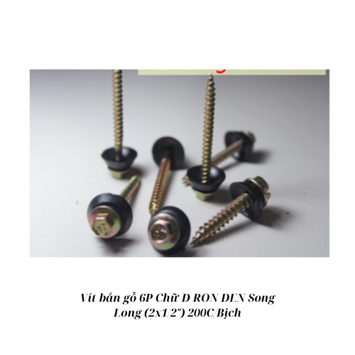 Vít bắn gỗ 6P Chữ D RON ĐEN Song Long (2x1/2") 200C/Bịch