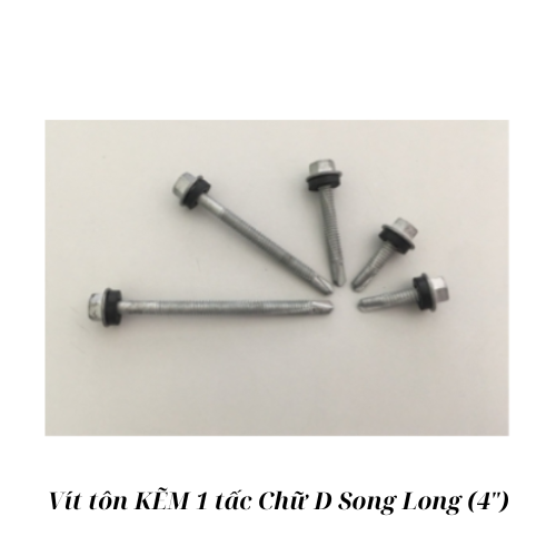 Vít tôn KẼM 1 tấc Chữ D Song Long (4'')