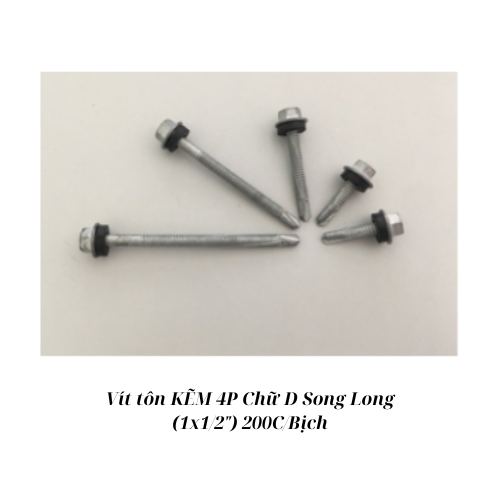 Vít tôn KẼM 4P Chữ D Song Long (1x1/2") 200C/Bịch