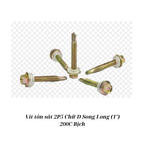 Vít tôn sắt 2P5 Chữ D Song Long (1") 200C/Bịch