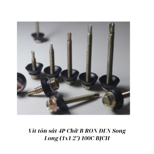 Vít tôn sắt 4P Chữ B RON ĐEN Song Long (1x1/2") 100C/BỊCH