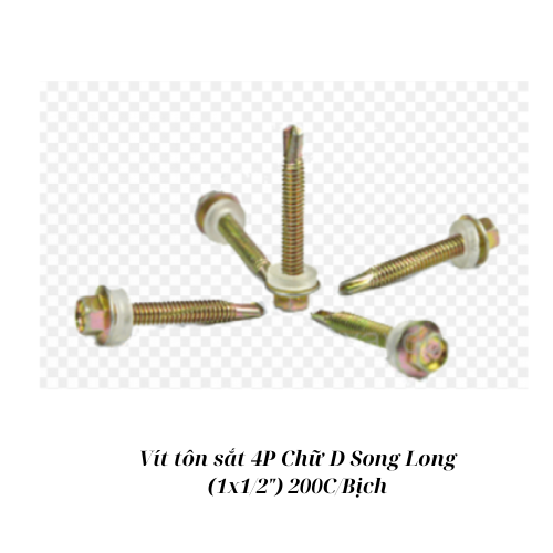 Vít tôn sắt 4P Chữ D Song Long (1x1/2") 200C/Bịch