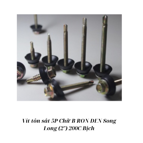 Vít tôn sắt 5P Chữ B RON ĐEN Song Long (2") 200C/Bịch