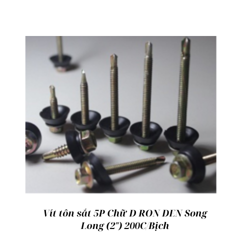 Vít tôn sắt 5P Chữ D RON ĐEN Song Long (2") 200C/Bịch