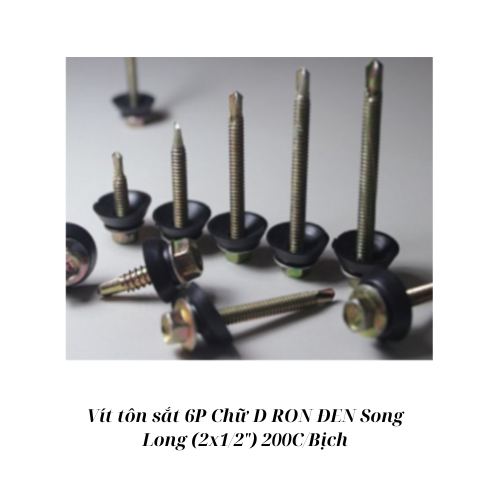 Vít tôn sắt 6P Chữ D RON ĐEN Song Long (2x1/2") 200C/Bịch