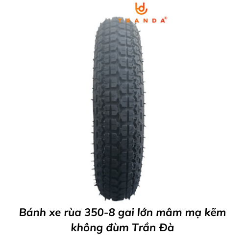 Bánh xe rùa 350-8 gai lớn mâm mạ kẽm không đùm Trần Đà