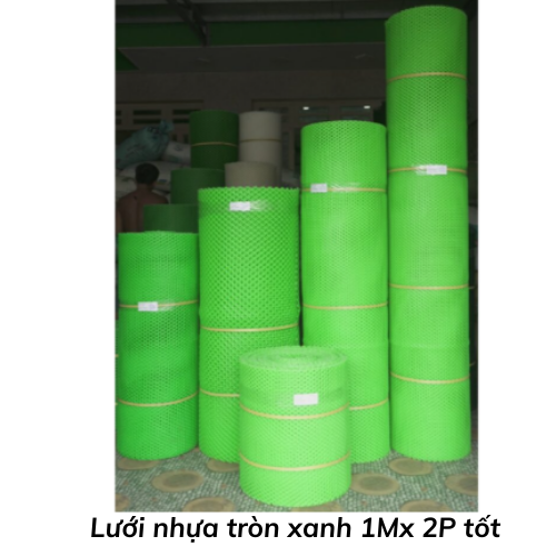 Lưới nhựa tròn xanh 1Mx 2P tốt