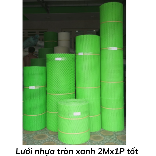 Lưới nhựa tròn xanh 2Mx1P tốt