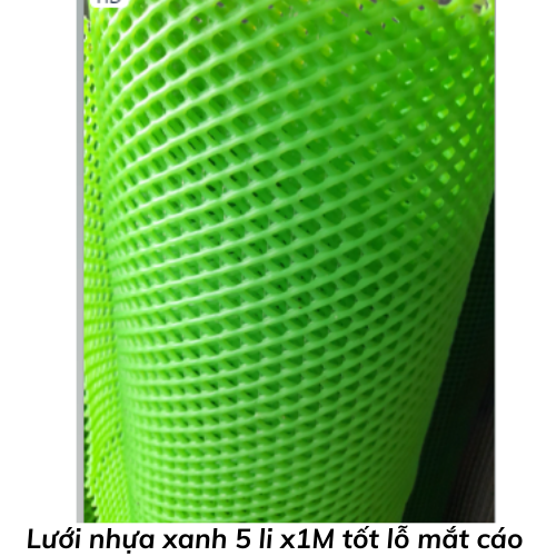 Lưới nhựa xanh 5 li x1M tốt lỗ mắt cáo 