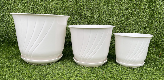 Chậu nhựa 195x160 bom mini đỉa trắng 