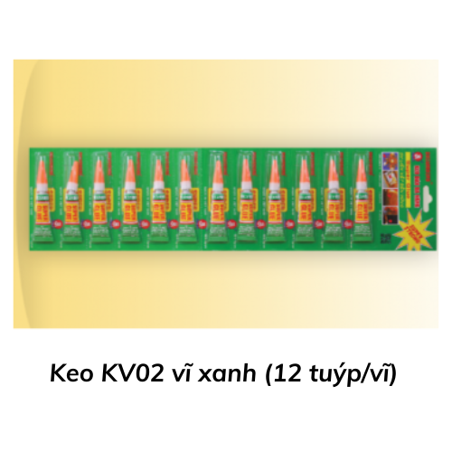 Keo KV02 vĩ xanh (12 tuýp/vĩ)