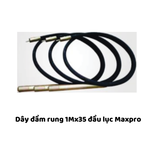 Dây đầm rung 1Mx35 đầu lục Maxpro