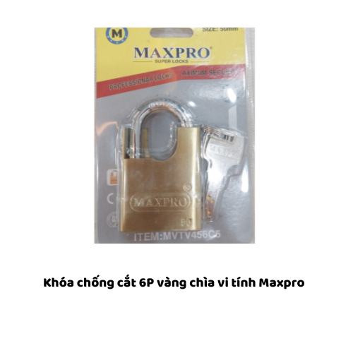 Khóa chống cắt 6P vàng chìa vi tính Maxpro