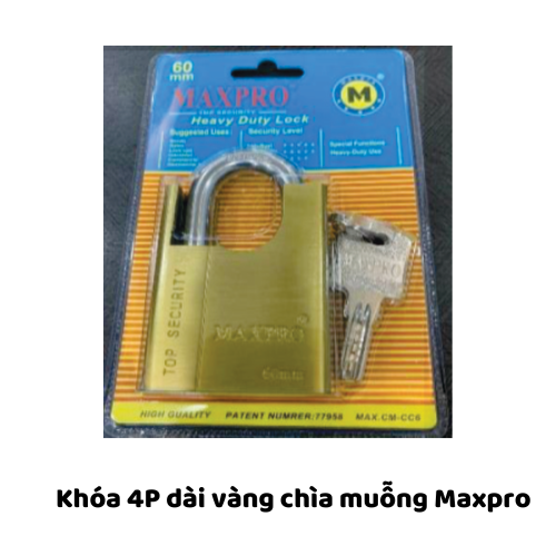 Khóa 4P dài vàng chìa muỗng Maxpro