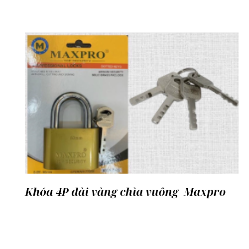 Khóa 4P dài vàng chìa vuông  Maxpro