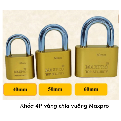 Khóa 4P vàng chìa vuông  Maxpro