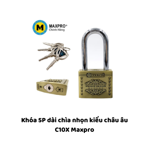 Khóa 5P dài chìa nhọn kiểu châu âu C10X Maxpro